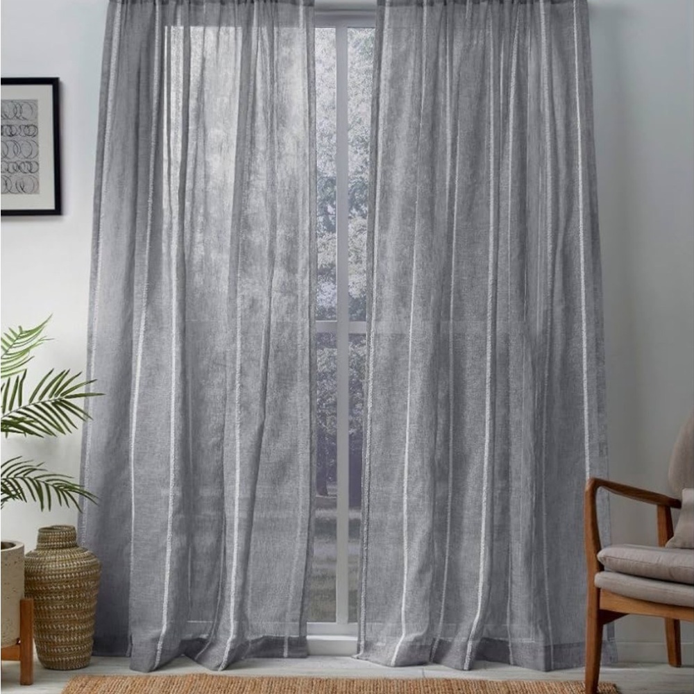 Sheer Gray Curtain Panels